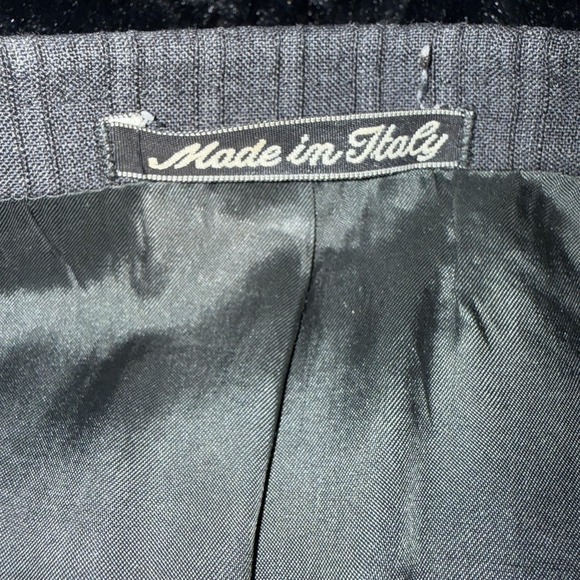 Ungaro Uomo Blazer Mens 44L Gray Pinstripe Wool Double Breasted Made Italy - Picture 6 of 13